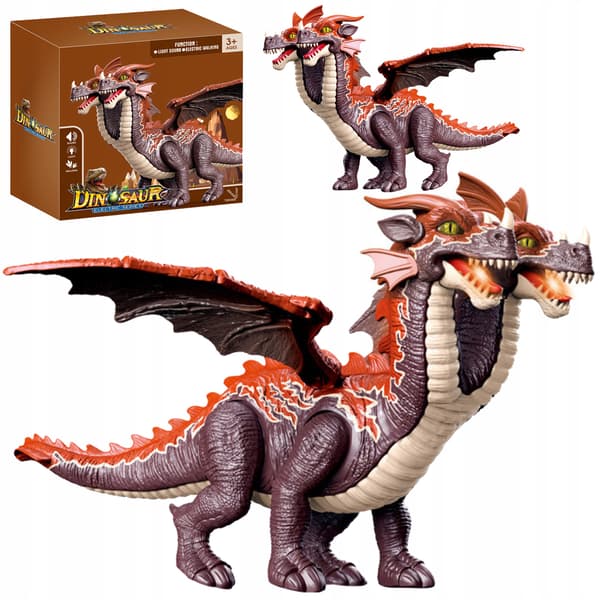 Two-Headed Dinosaur: Interactive Pterodactyl with Moving Wings, Legs and Tail