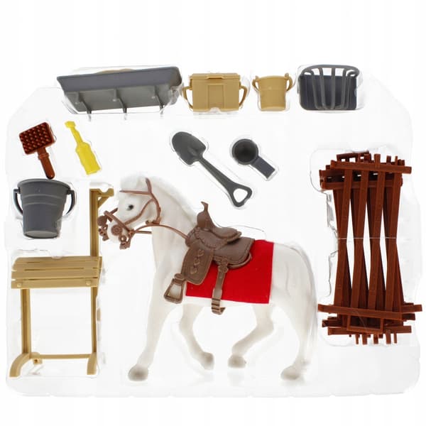 Flock-printed horse with accessories – MEGA CREATIVE 526121