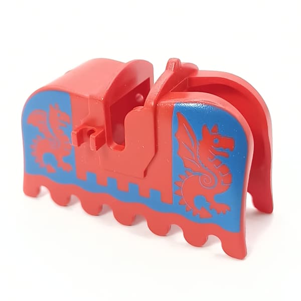 LEGO 2490pb02 Horse Armour, Wavy Edge with Dragons. DESCRIPTION!
