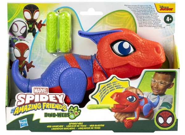 MARVEL Spidey and Friends Dino-Webs Launcher Spidey-Rex + Darts HASBRO