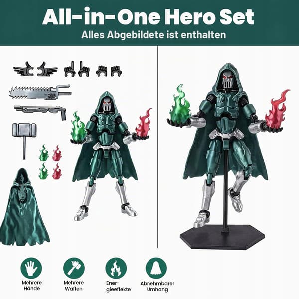 PLUSHCEWT Action Figures: 3D Set with Articulated Joints for Children