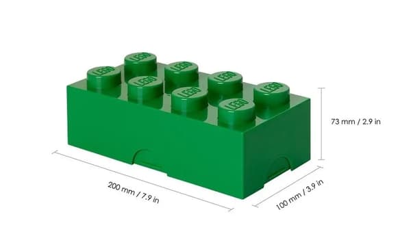 LEGO building block lunch box, breakfast container – GREEN