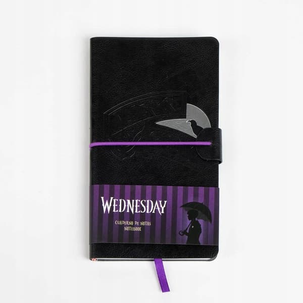 Black notebook with an elastic band, Wednesday