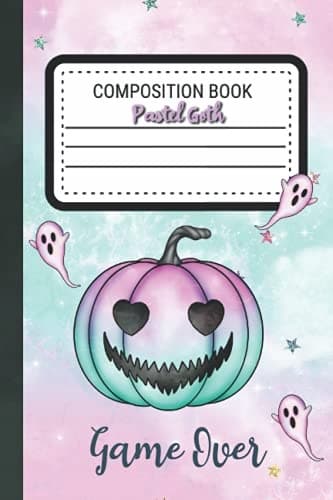 Pastel Goth Composition Notebook: Spooky Ghost Pumpkin Aesthetic Journal Wi