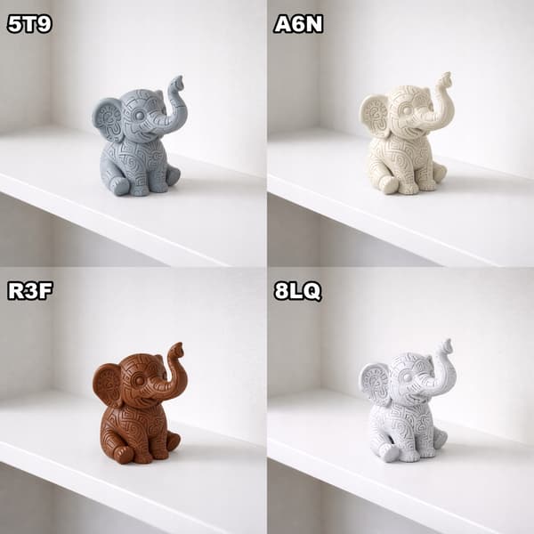 DECORATIVE ELEPHANT FIGURINE WITH ENGRAVING, 3D DESIGNS, MANY COLOURS