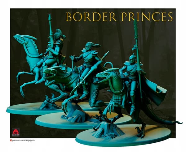 ELVES BORDER PRINCES x3 Red Pilgrim Miniatures