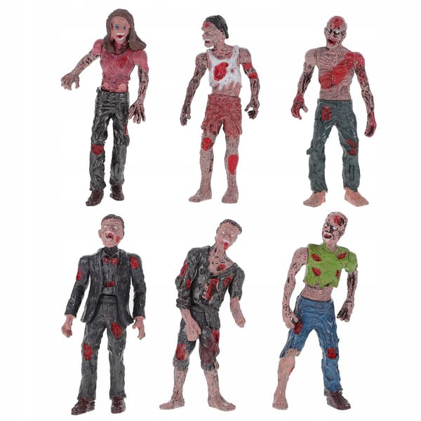 6 ZOMBIES MADE FROM HIGH-QUALITY PLASTIC – TOY FIGURINES