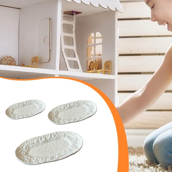 Miniature plates Restaurant Realistic kitchen Hobbyist Doll’s house White