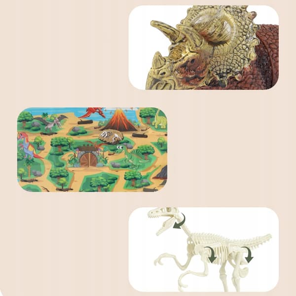 DINOSAUR FIGURES – LARGE SET, JURASSIC FOLDABLE MAT, SUITCASE