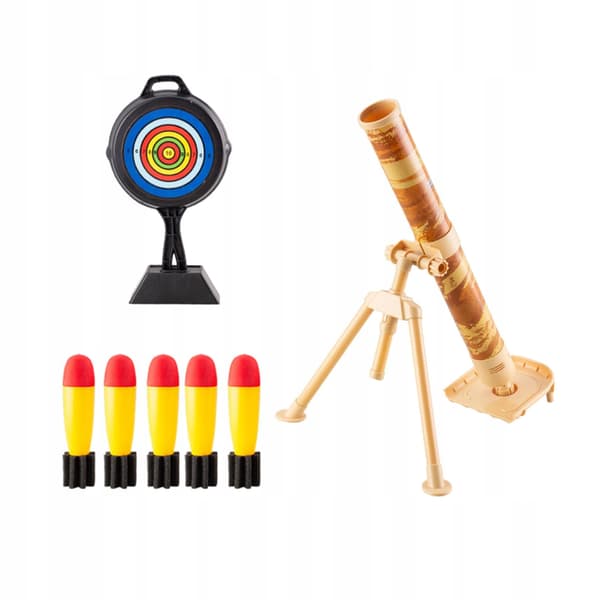 Mortar Launcher Play Set Interactive games with sound Soft foam Yellow