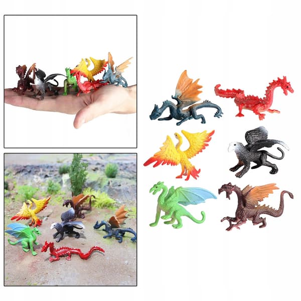 Set of 6: Simulation Plastic Dinosaur Model Action Figure Dinosaur Statues