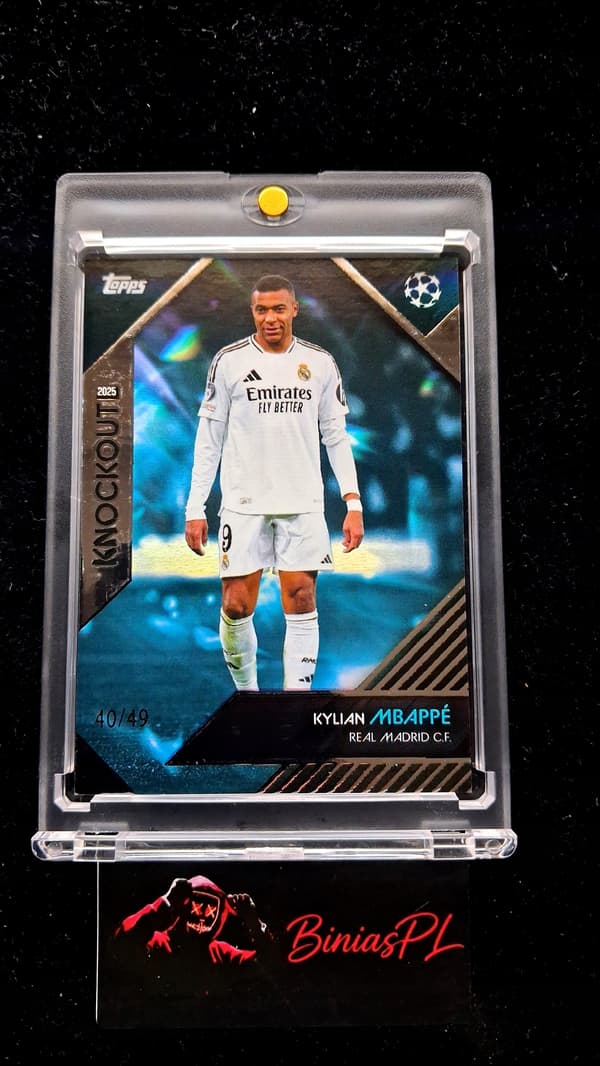 Kylian Mbappé Real Madrid 2024–25 Topps UCL Knockout Blue /49 – RARE