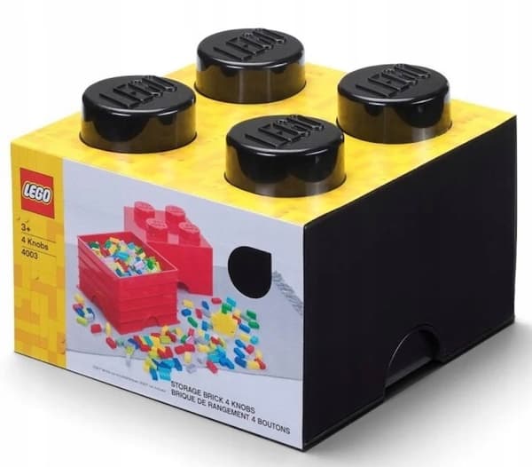 LEGO Brick Container, 4-Box Set, 2x2, BLACK, 25 cm