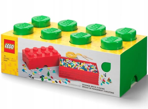 LEGO BRICK CONTAINER, 8-BOX SET, LARGE BRICK, 50 CM, GREEN SORTING BOX
