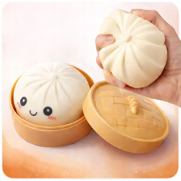 SQUISHY DUMPLING STRESS BALL – 2-piece set: DUMPLING TOY SET
