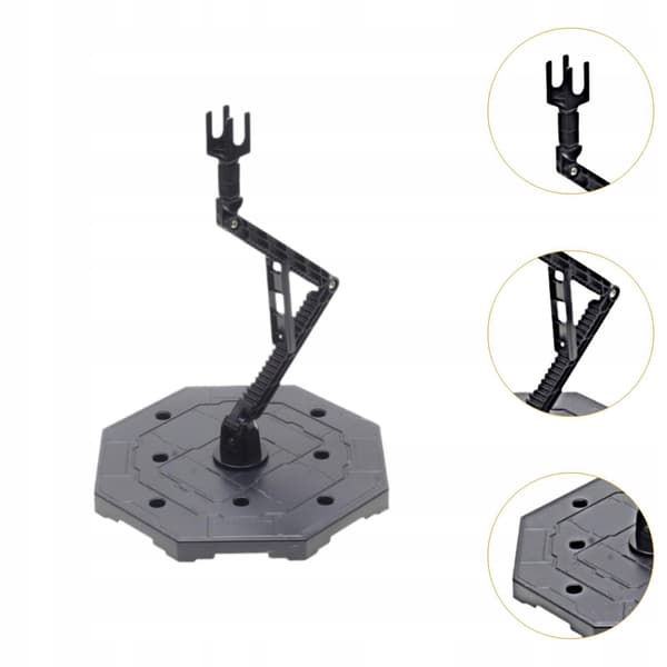 Action figure stand with height-adjustable angle Sturdy doll stand Support Black