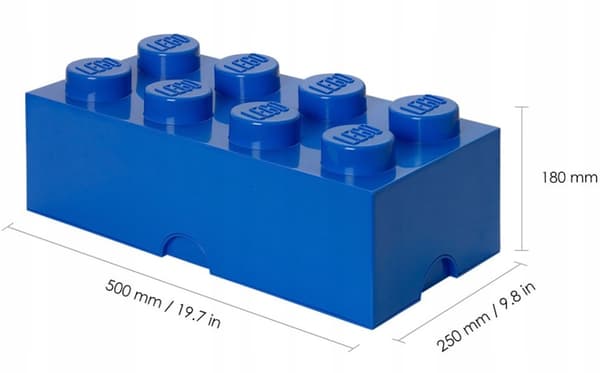 LEGO BRICK STORAGE CONTAINER, 8-BOX SET, LARGE BRICK, 50 CM, BLUE SORTING BOX