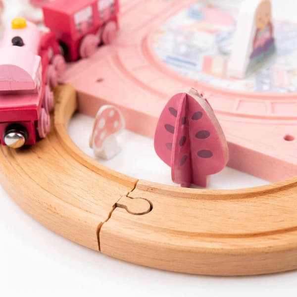 Princess Train Playset: Elevated Bridge – Wooden Train Track Set – Ingenious
