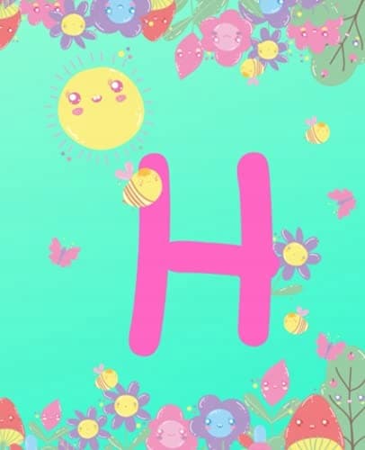 H: Adorable Monogram Initial "H" Composition Notebook for Girls: (7.5 x 9