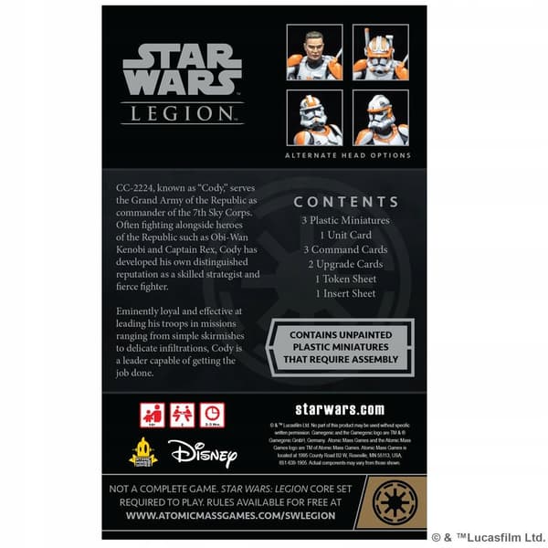 Atomic Mass Games | Star Wars Legion: Clone Commander Cody Expansion | Mini