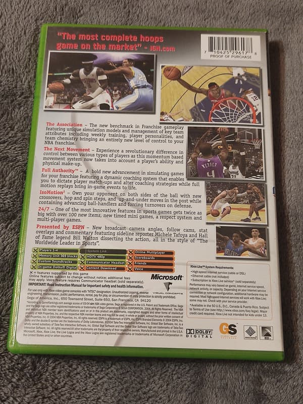 XBOX ESPN 2K5 NBA X-BOX CLASSIC NTSC