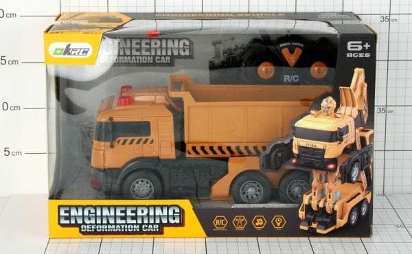 Radio-controlled, transformable robot tipper lorry