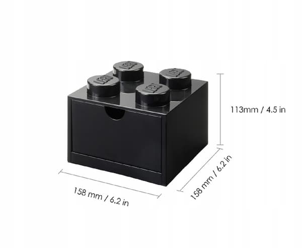 LEGO DESK STORAGE UNIT WITH DRAWER, 4 BLACK BRICKS 40201733
