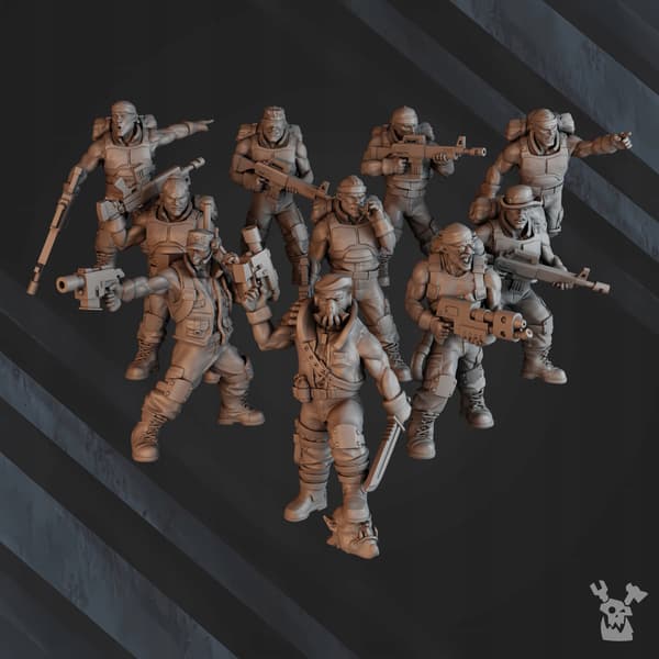 Green Hell Division infanterigrupp (färdigmonterad)