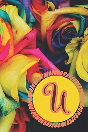 U Initial Monogram Journal Notebook for Women: Personalised, Customised Rain