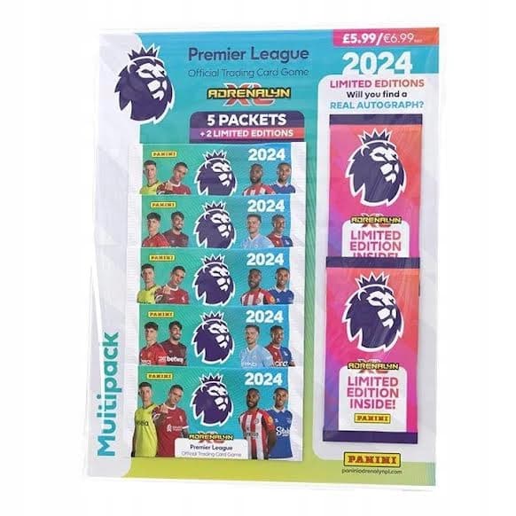 Panini Premier League 2024 Multipack: 5 packets + 2 LIMITED, NEW, SEALED