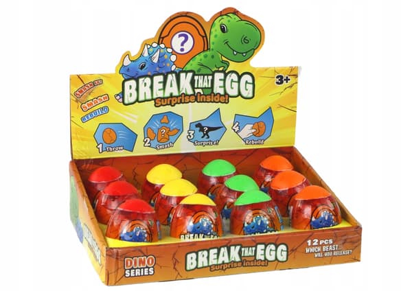 Magical Cracking Dinosaur Egg in Shell – 4 Colours, 6 cm