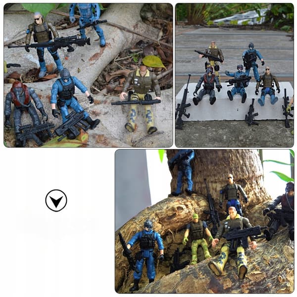6-piece Kids' Plastic Soldier Model Playset with Smooth Edges