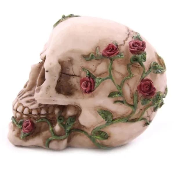 Puckator Skull with Roses Figurine