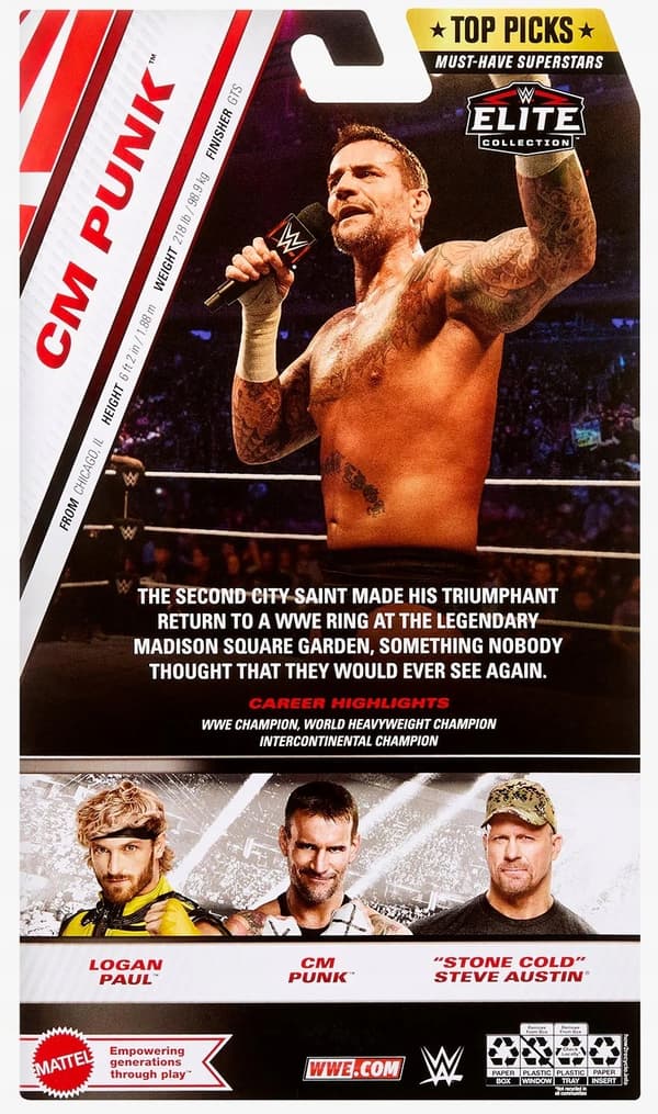 MATTEL WWE Elite Top Picks CM Punk Figure