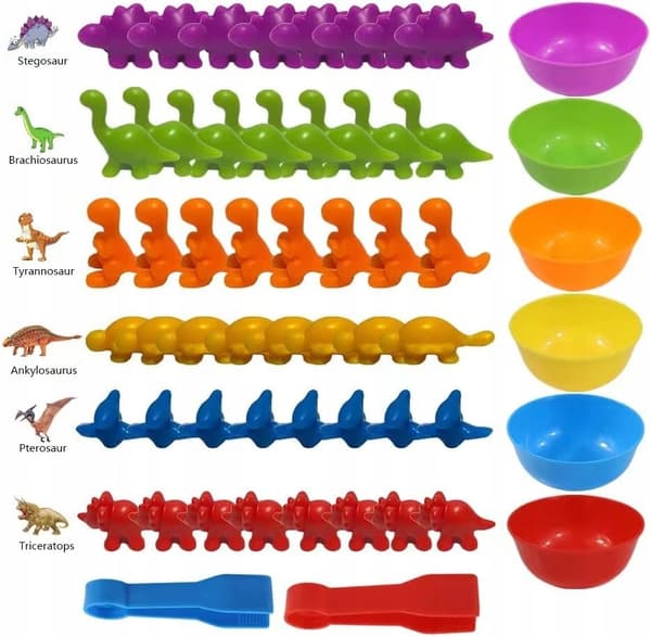 48-piece dinosaur colour-sorting toy