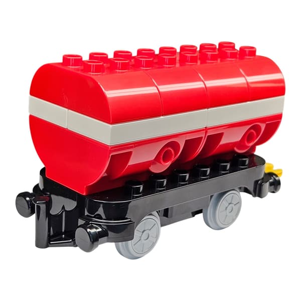 LS NEW LEGO DUPLO TRAIN SET: WHITE AND RED FREIGHT TANKER WAGON