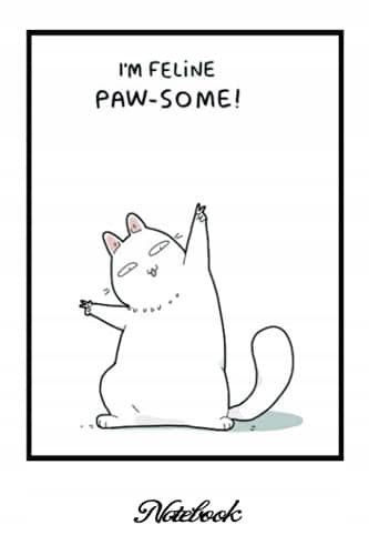 Notebook – Cat Comic, I'm Feeling Paw-Some: Comic Book – 6in x 9in x 114 Pa