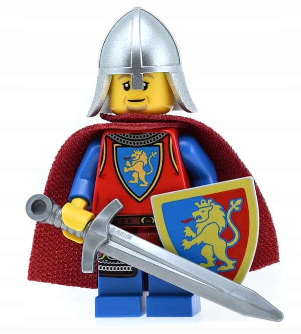 LEGO Castle Knight from set 10305: shield, sword, cape / lion 16