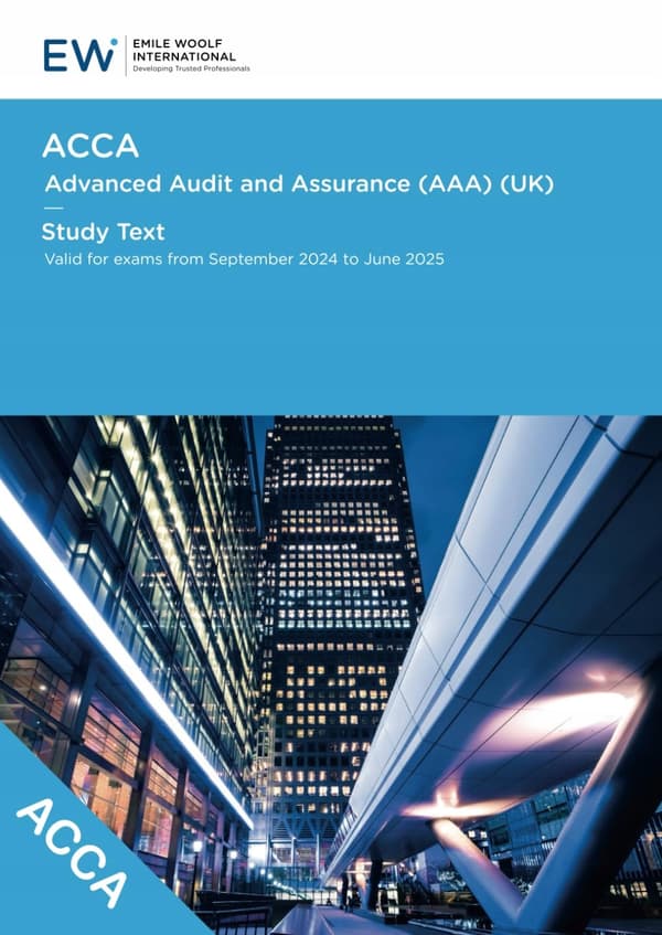 Emile Woolf International ACCA Advanced Audit and Assurance (UK) Study Text