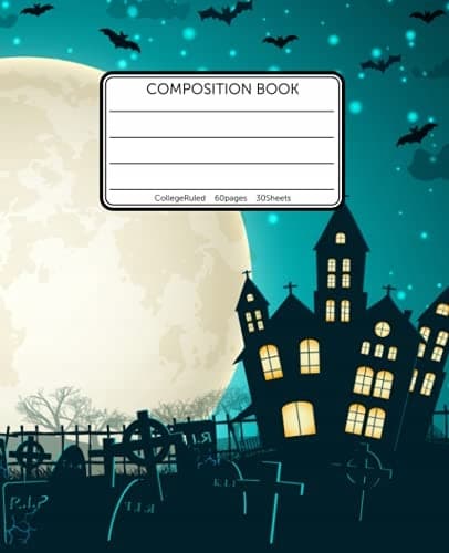 college-ruled composition notebook | Halloween cemeteries: at first glance,