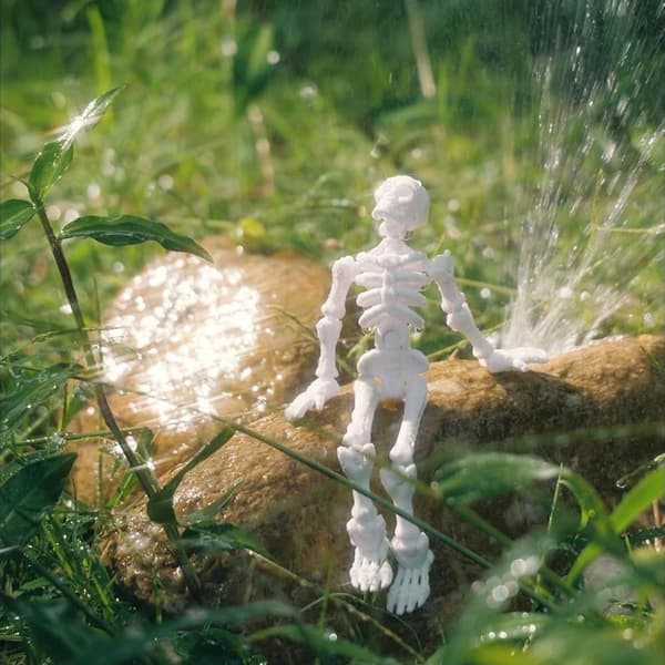 2x Small skeleton doll with movable joints – lightweight, for photography – 2 pieces