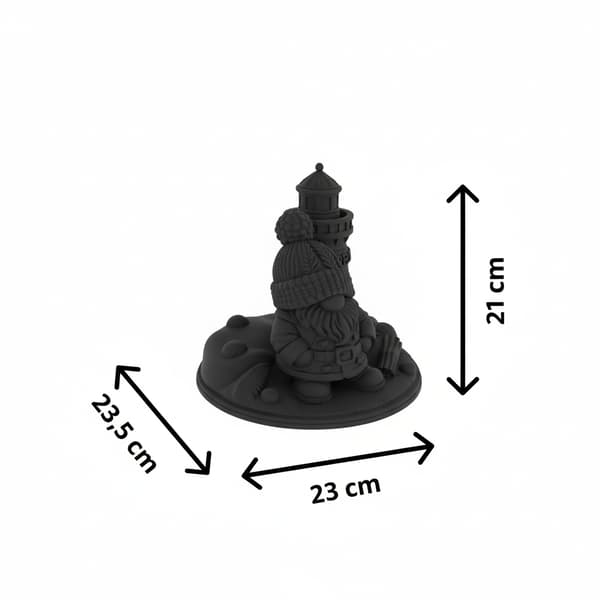GNOME FIGURINE WITH A LIGHTHOUSE ON A BASE – MANY COLOURS
