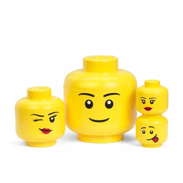 LEGO Large Head L Boy Container, 8.5 L + LEGO A4 Stickers