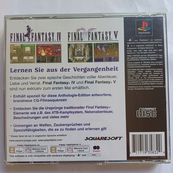 Final Fantasy Anthology, PlayStation, PS1, PSX