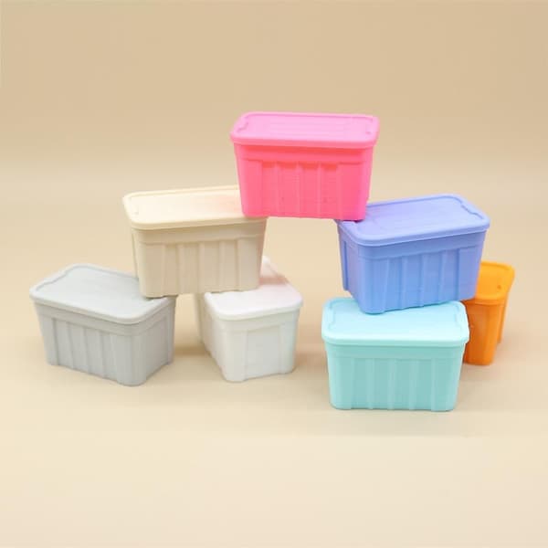 1:12 Doll’s House Storage Box Home Kitchen and Dining Room Props – Pink