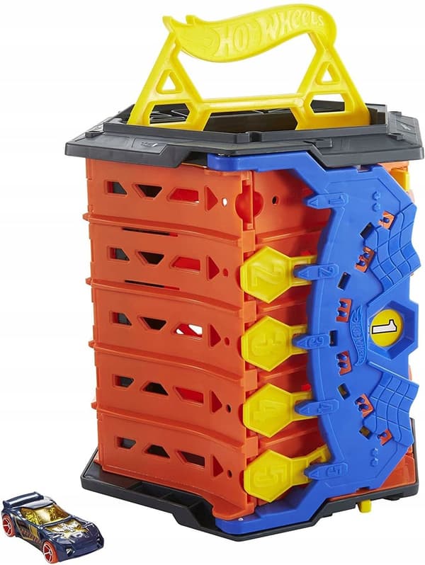 HOT WHEELS TRANSPORTER PLAY SET: UNFOLDABLE RACING TRACK + CAR