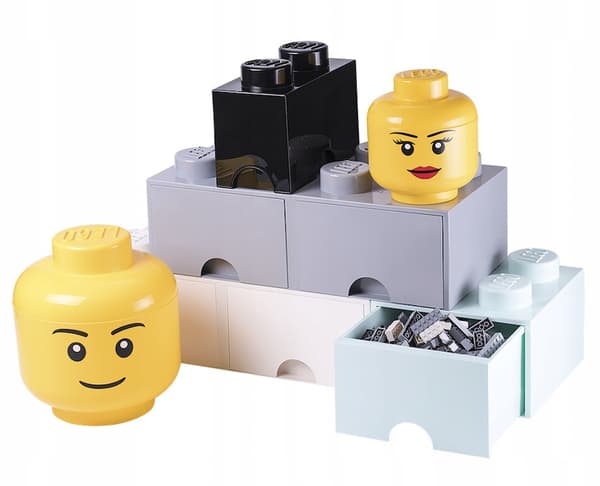 LEGO BRICK CONTAINER, 8-BOX SET, LARGE BRICK, 50 CM, GREEN SORTING BOX