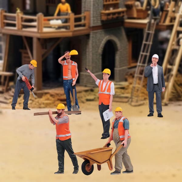 1:24 Construction site worker figures to decorate Tiny’s doll’s house