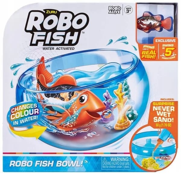 Robo Alive - Robo Fish - Interactive Aquarium Fish - Black - 7126