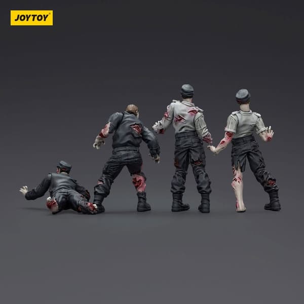 Zombie Dark Source bodyguard figurines, set of 4, 8 cm